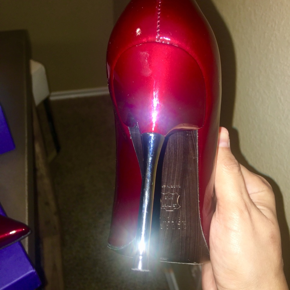 Stuart Weitzman Red Patent Pointed Toe Heels - image 3